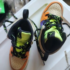 Nike Kids Sneakers in Orange, Purple, and Neon Green
